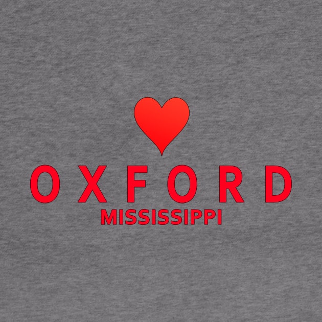 Oxford Mississippi with heart by SeattleDesignCompany